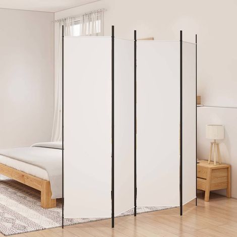 Cloison de séparation 4 panneaux-Paravent-Séparateur de pièce Blanc 200x200 cm Tissu (1/5)