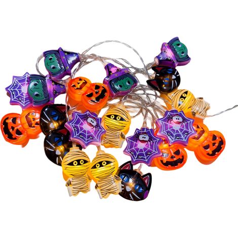Halloween-Lichterkette, 20 LEDs, batteriebetrieben (Batterien nicht im Lieferumfang enthalten), ideal zum Dekorieren Ihrer Fenster während Ihrer Halloween-Partys zu Hause.
