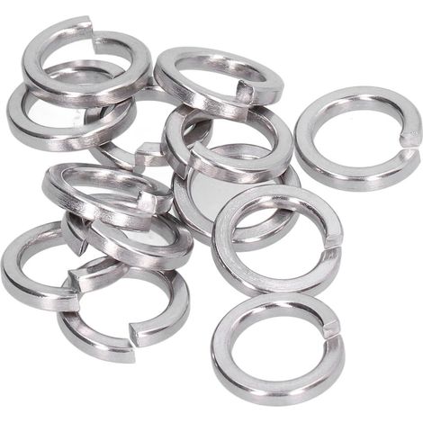 150 rondelles frein à ressort, section carrée fendue, assortiment d'outils, acier inoxydable marin A2, M6