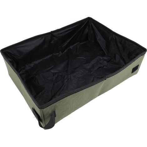 Bac à litière de voyage pliable et portable en tissu Oxford imperméable, vert, indispensable pour les voyages (1/5)