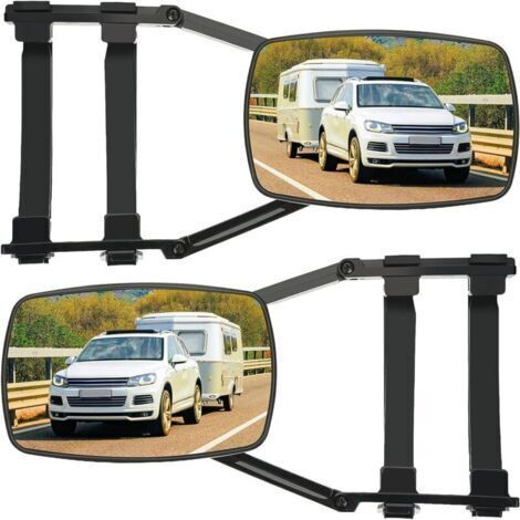 2PCS Rétroviseur de remorque,Miroir de remorquage pour voiture,Rétroviseur à extension réglable pour voiture, camping-car, caravane, RV