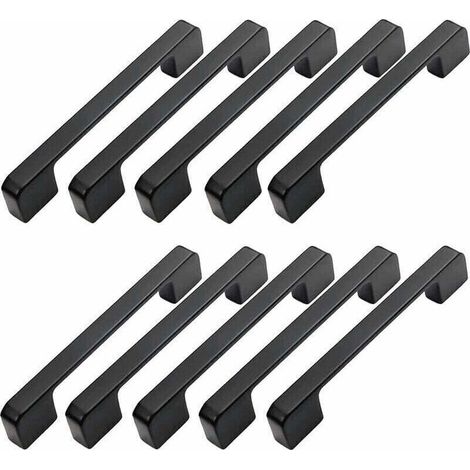 10pcs Poignée Meuble Entraxe 160mm-Poignée Porte Cuisine Noire Poignee Barre Meuble Poignee De Cuisine Noire 160mm