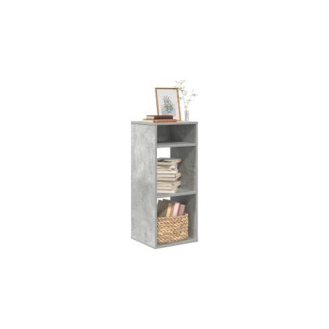 Bibliothèque gris béton 34x31x80 bois d’ingénierie (1/5)