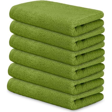 Set of 6 Towels 30x50 cm Cotton 450 g/m² Soft Absorbent Face Toiletries Guests Home Hotel Spa (1/5)