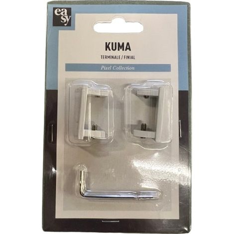 2PZ TERMINALE DECORATIVO PIATTO COL.BIANCO MOD.KUMA