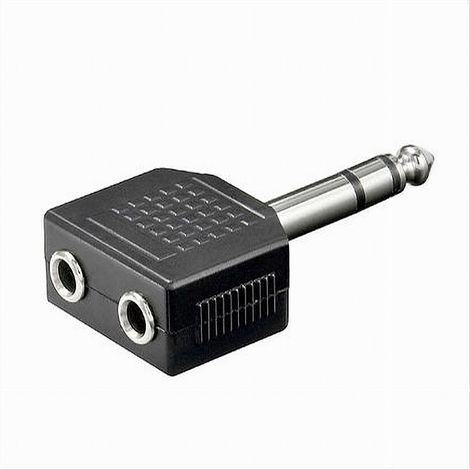 TRADE SHOP - Connettore Adattatore Stereo Audio Aux 6,5mm Maschio A 2 Aux 3,5mm Femmina C-042 -