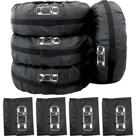 Juego de 4 fundas para neumáticos de 19 a 23 pulgadas, impermeables y a prueba de polvo, para un transporte y almacenamiento limpios (Ø80 cm)