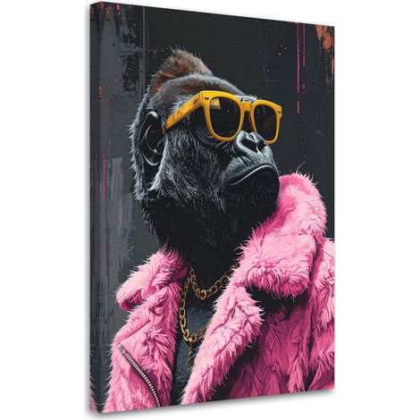 Bild auf Leinwand Gorilla mit gelber Brille und rosa Fell 20x30 (1/5)