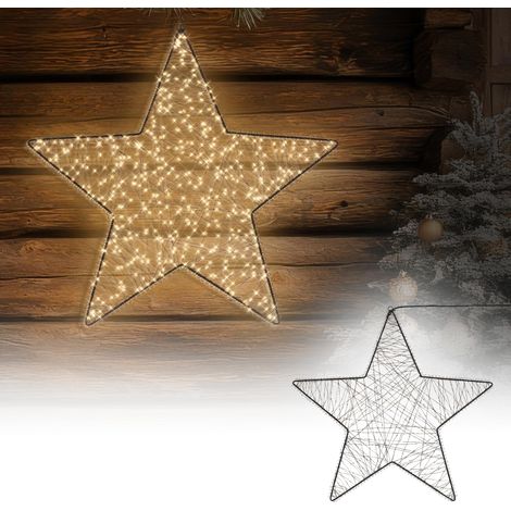 ECD Germany LED Weihnachtsstern 56 cm, Weihnachtsdeko mit Beleuchtung, Leuchtstern für Tür & Fenster, Weihnachtsbeleuchtung Innen/Außen, Dekostern mit Lichterkette, Timer, 500 LED Warmweiß Dimmbar (1/5)
