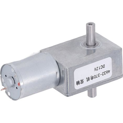 Motoréducteur double sortie d'arbre à verrouillage auto réversible alliage aluminium bobine laiton 12V CC 90 tr/min (1/5)