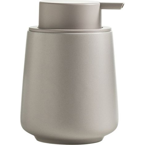 1 distributeur de savon moussant, céramique grise, 340 ml, hauteur 12,5 cm, diamètre 9,2 cm, usage salle de bain et cuisine (1/5)