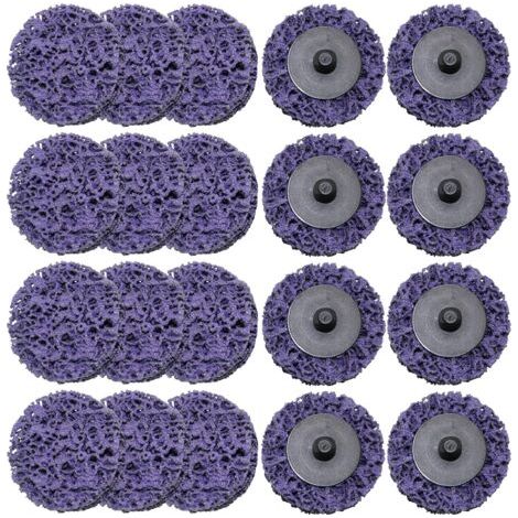 QORVA-Disque de Décapage 50mm Peinture Rouille Meuleuse À Rectifier, 50 mm Violet Disques de Nettoyage Disque Disque à Décaper 20 Pièces