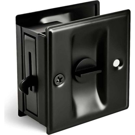 Serrure de porte coulissante avec poignée - Remplacement rapide et facile des serrures de porte dissimulées anciennes ou endommagées, dimensions 2-3/4 pouces x 2-1/2 pouces, convient aux portes d'une