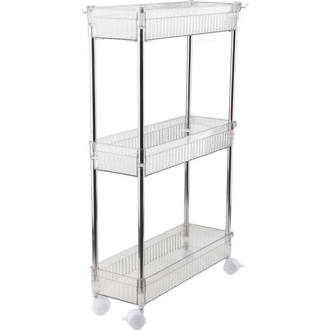 Étagère de salle de bain Gap, étagère de rangement transparente pour cosmétiques, organisateur de salle de bain à plusieurs niveaux, 3 niveaux, 37 x 12 x 50 cm (1/5)