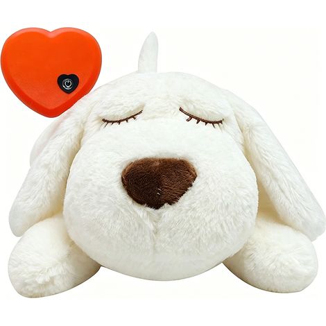 Jouet en peluche pour chiot, Doux compagnon anti-anxiété – Battement de cœur simulé pour apaiser et rassurer – Idéal pour le sevrage et le réconfort (1/5)