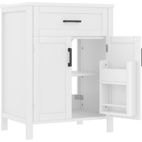 Badmöbel mit integriertem Waschbecken 60 x 46 x 84,8 cm weiß aus MDF und Keramik MODENUIT (1/5)
