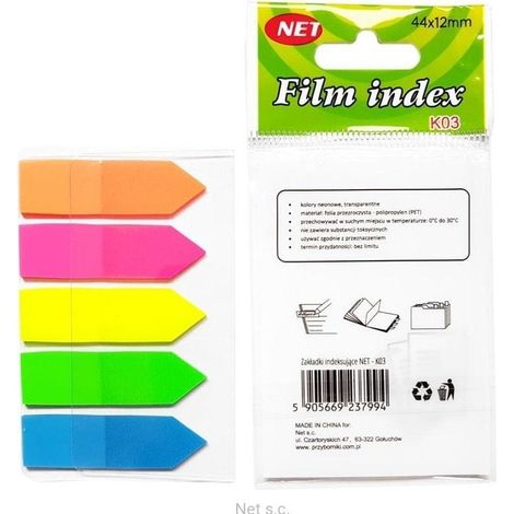 Neon-transparente Indexlaschen 5x25K