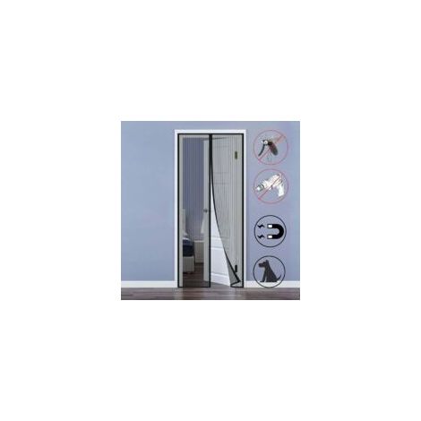 Moustiquaire de fenêtre MagnéTique Moustiquaire 120x210cm Rideau Anti Mouche Porte sur Mesure de Porte sans Percer pour Porte d Entrée Intérieur/Patio/Coulissante, Noir-RAPANDA- Crezuo (1/4)