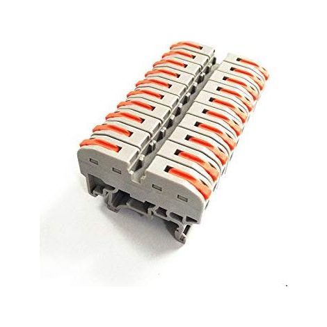 10PCS Type de rail de connexion rapide Bornier de type presse connecteur au lieu de UK2.5B Bornier avec barre de connexion, barre de marquage, vis (1/5)