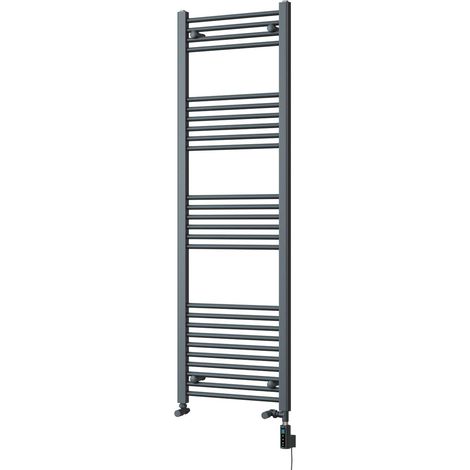 Zennor - Anthracite Dual Fuel Towel Rail H1600mm x W500mm Thermostatic WIFI - Straight (1/3)