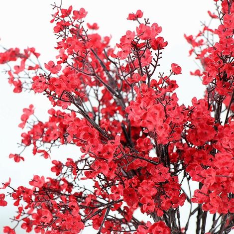 Lot de 6 bouquets de fleurs séchées artificielles en soie (rouge) pour mariage et décoration intérieure-AquaForge (1/5)