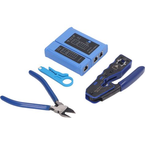 Kit d'outils de sertissage RJ45 pour connecteurs modulaires 8P8C, pince à dénuder, outil de sertissage multifonctionnel pour Cat5e, Cat6 et Cat6a (1/5)