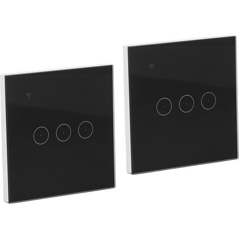 Stück Smart Switch 3-fach WLAN-Wandschalter mit Sprachsteuerung, kabelloser Touch-Schalter, EU-Stecker, 95–240 V AC (1/5)
