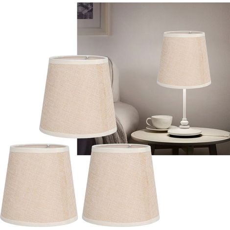 BelleRise - 3pcs abat-jour chandelier – Lin coton 15x14cm – Style moderne – pour lustre, applique, lampe chevet (1/5)