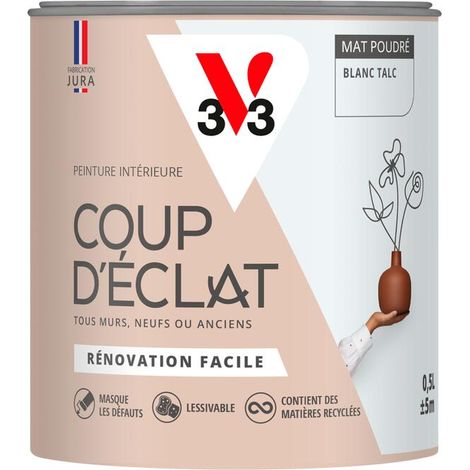 Peinture murale intérieure Coup d'Éclat® V33 Blanc talc Mat Poudré 0,5L (1/4)