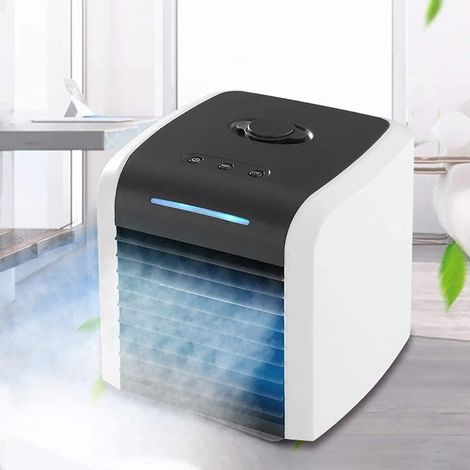 Climatiseur mobile 3 en 1,Refroidisseur d'air portable,Mini climatiseur portable ,climatiseur mobile de table USB avec 2 vitesses,LED 7 couleurs