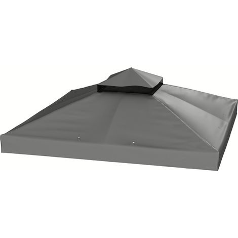 Techo de repuesto para cenador 3 x 3 m, poliéster 600D, gris oscuro, HOMVRA (1/4)