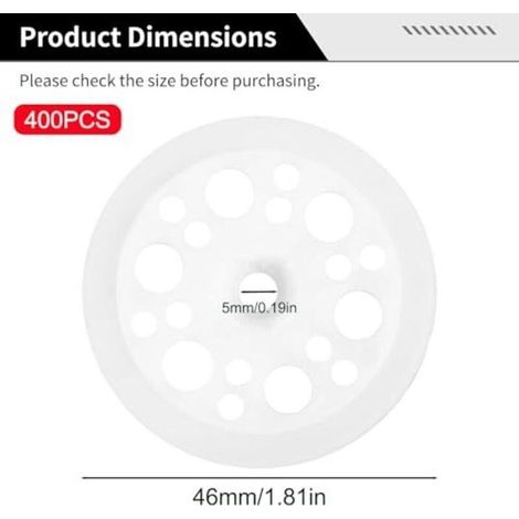 400 disques isolants, rondelles en PP, panneaux de mousse de 46 mm, rondelles en plastique pour la fixation et le support de panneaux isolants, disques d'isolation pour plafond (400) (1/5)