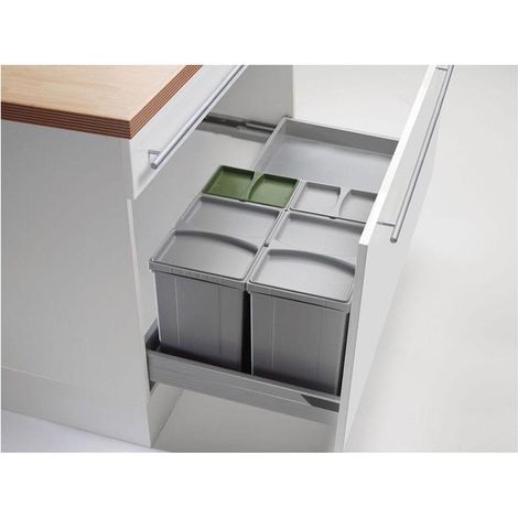 WESCO® Abfallsammler Pullboy Vario 300 S/800-4, alugrau (1/3)