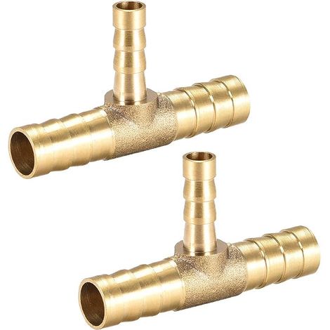 Raccord Cannelé Laiton Forme T 3 Voie 10mmx6mmx10mm (1/3)