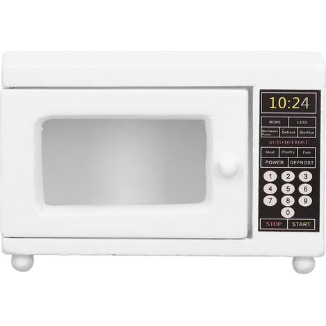 Mini four à micro-ondes modèle 1:12, accessoire réaliste pour maison de poupée, décoration miniature détaillée et vivante.