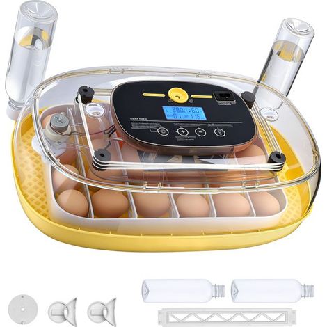 Incubateur automatique, capacité de 24 œufs, pour œufs de volaille, avec contrôle de la température, pour l'incubation à domicile et l'élevage de volailles contrôlé.-AquaForge (1/5)
