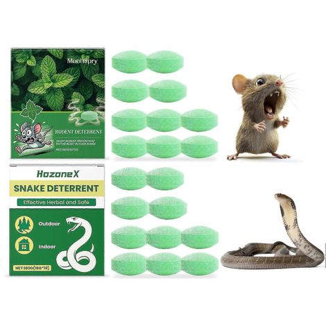 Ensemble répulsif anti-souris et anti-serpents pour jardin et extérieur. Puissant et sans danger pour les animaux domestiques. Convient à la maison, la pelouse, le camping et les espaces verts. (1/3)