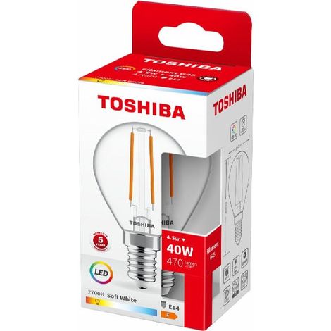 BOMBILLA LED TOSHIBA FILAMENTO G45 E14 4.5W 2700K