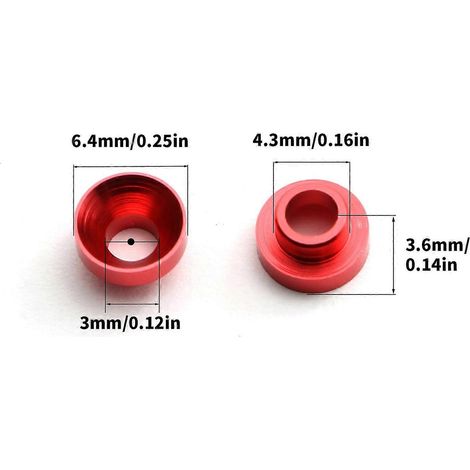 Jeu de 8 rondelles d'entretoise servo M3 en alliage d'aluminium avec trou fraisé M3 pour voitures télécommandées