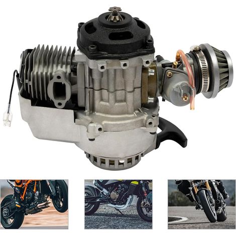 Moteur 49cc, carburateur pour mini moto 2 temps, pour VTT, Dirt Bike, Quad, Pocket Bike, moteur pour Dirt Bike, moteurs pour mini VTT, Quad avec équipement et carburateur