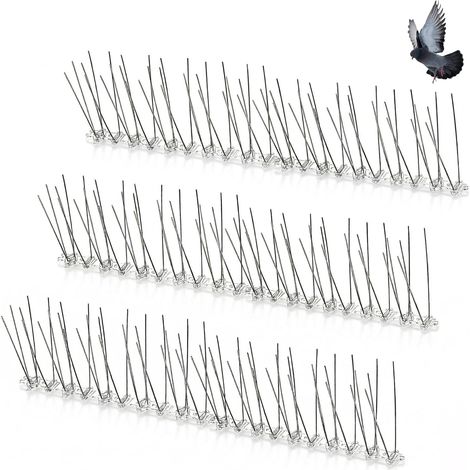 Répulsif anti-pigeons, 5m de pics anti-pigeons, 20 pièces de pics répulsifs pour oiseaux, outils de dissuasion pour les oiseaux, les chats, utilisés pour les toits, les fenêtres, les clôtures (1/5)