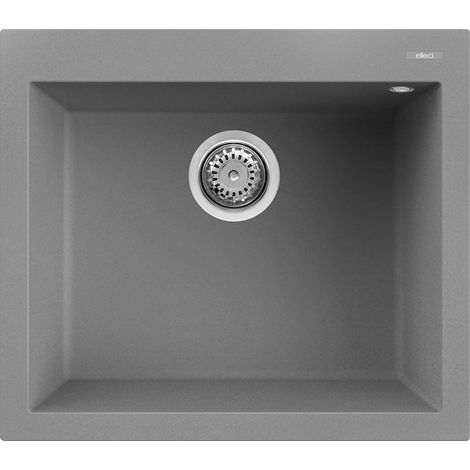Lavello Elleci Incasso 1 vasca 57x50 Quadra 105 Metaltek Grigio Titanium LMQ10573