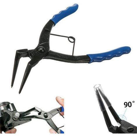 Pinza per anelli elastici seeger interni esterni becchi ad angolo 90 gradi 19508