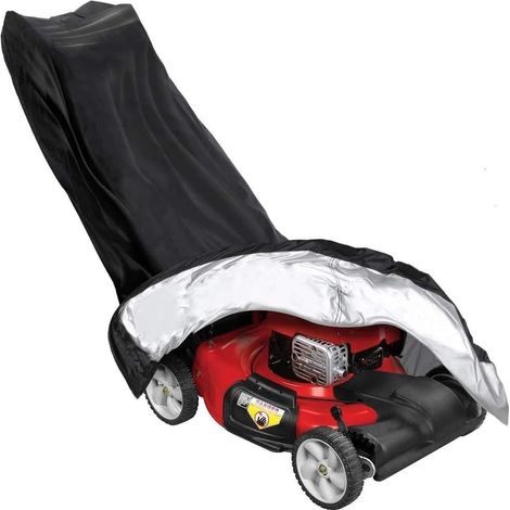 Housse de protection Oxford Clouth pour tondeuse à gazon - Housse de protection légère avec sac de rangement- Étanche à la poussière et aux UV - 25 x 76 x 44inch (1/5)