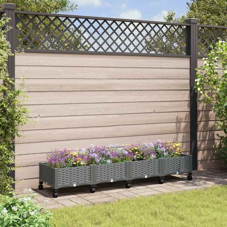 Teenpull – Gartenpflanzer mit Rädern Hellgrau 160 x 40 x 33 cm PP (1/5)