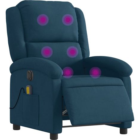 Elektrischer Massage-Sessel mit verstellbarem Rückenlehne in Blau