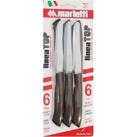 Coltelli tavola dentati marrone Marietti Top set 6 pz