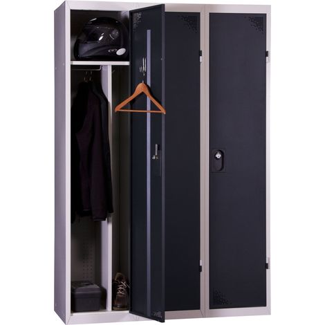 PROVOST - Vestiaire industriel monobloc 3 colonnes Provost - Anthracite