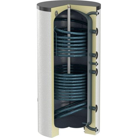 Flamco Standspeicher Duo-Solar 500 l, d= 750, weiß, mit Isolierung (1/2)