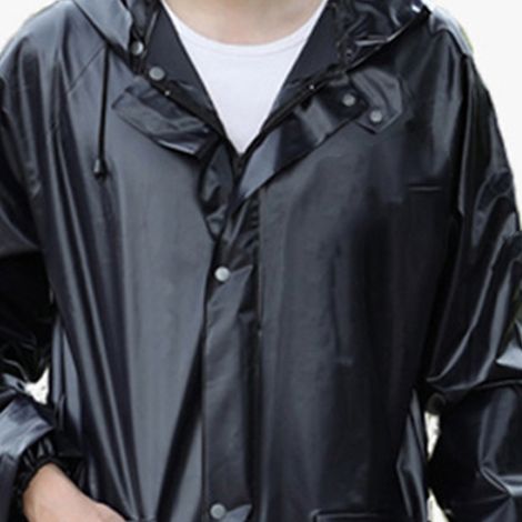 Ensemble imperméable et pantalon de pluie, imperméable intégral pour moto électrique, imperméable transparent deux pièces pour la moto et la pêche, noir, taille L (homme et femme).